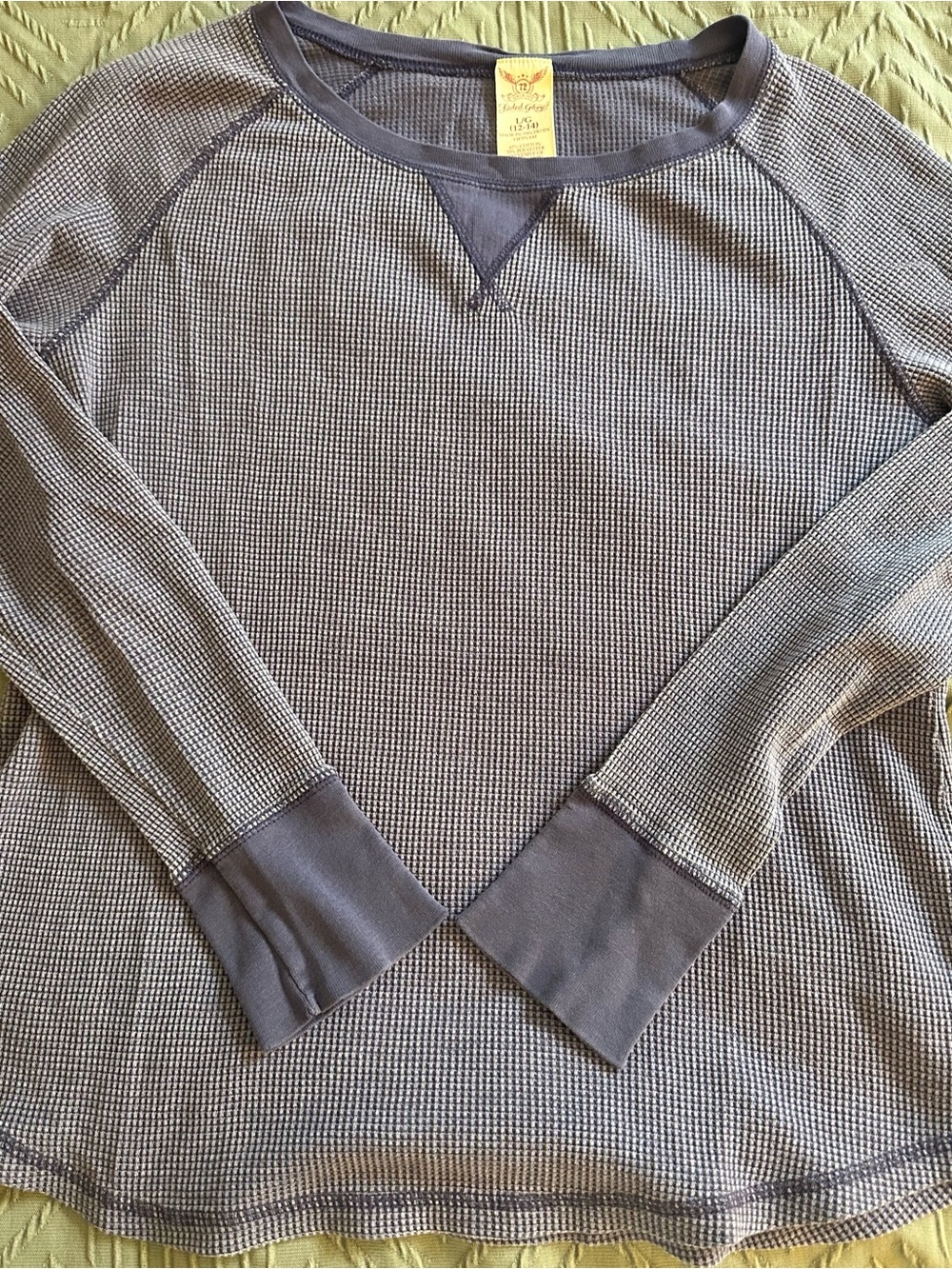 Faded Glory Men's Slate Blue Waffle Crewneck Sweater